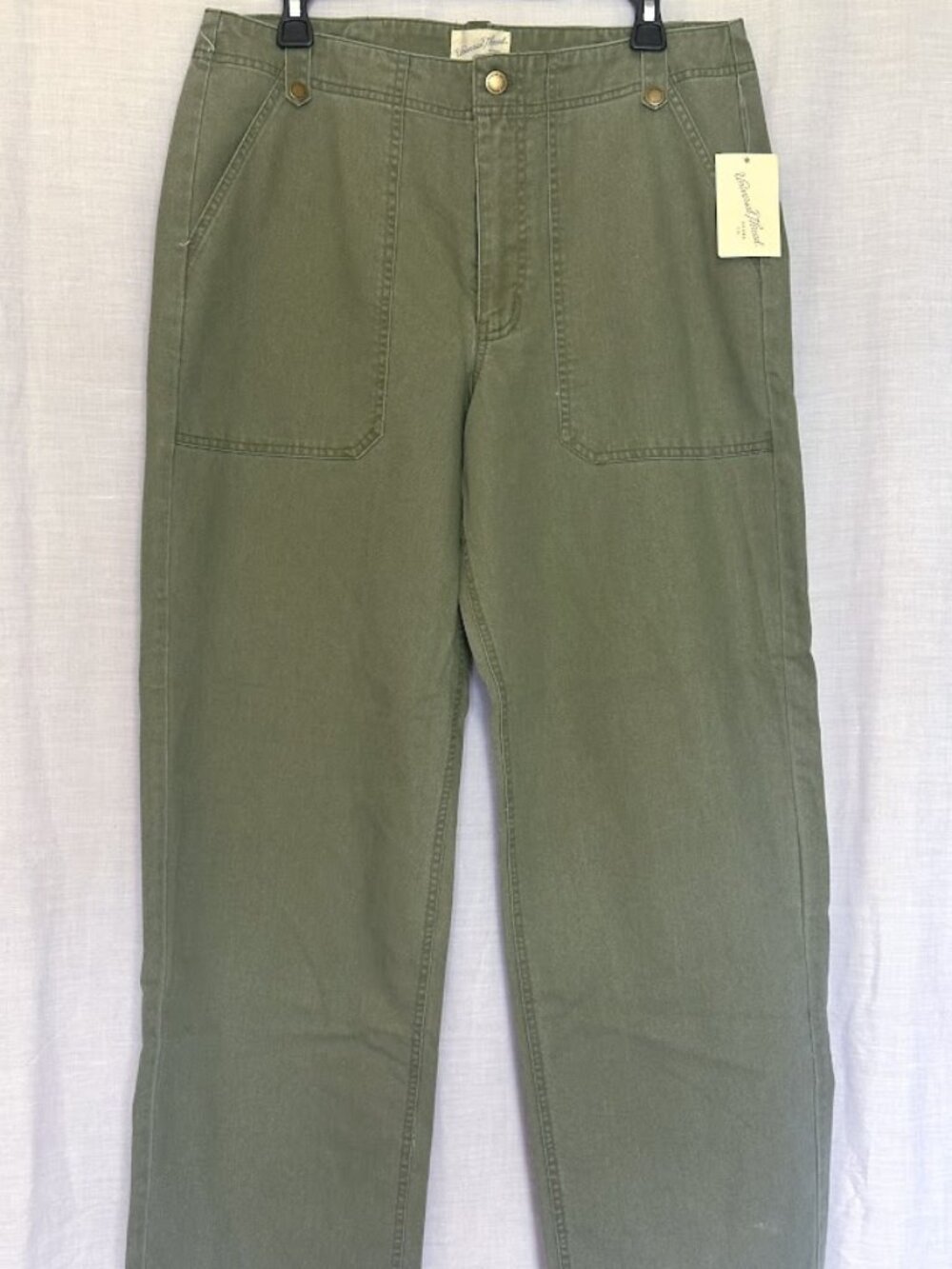 Universal Thread Olive Green Utility Pants Mid Rise Straight Leg Size 12 NWT